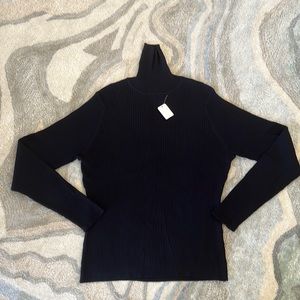 Navy Rib Knit Turtleneck